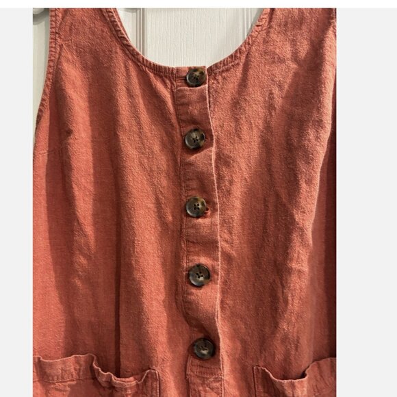 Marine Layer 54% Hemp Sydney Beach Jumpsuit Sustainable Wide Leg Boho CLAY MED - Picture 5 of 12